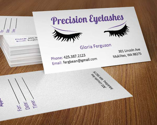 Precision Eyelashes Card & Logo
