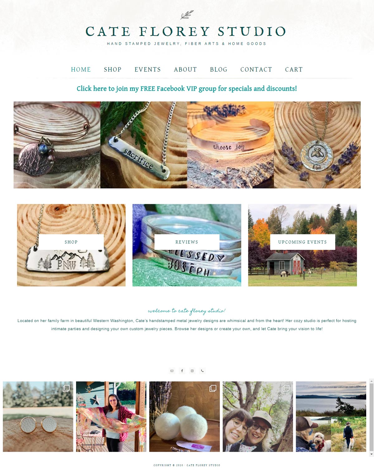 cate florey studio website homepage